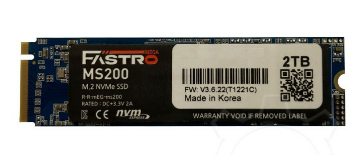2TB Mega Fastro MS200 M.2 PCIe 3.0 x4 3D-NAND TLC (MS200-2TB)