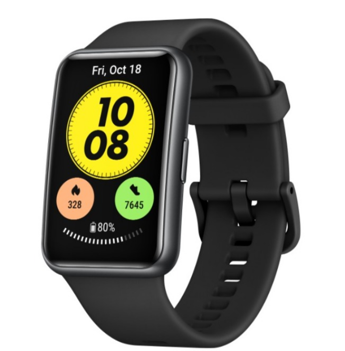 Huawei Watch Fit new Smartwatch GPS, Unisex, 46 x 30 mm, Silikonarmband, Graphite Black