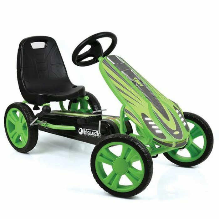 Hauck TOYS FOR KIDS Tretfahrzeug Speedster - Green, Gokart & Tretauto - Pedal Go-Cart mit Handbremse und verstellbarem Schalensitz (4-8 Jahre)