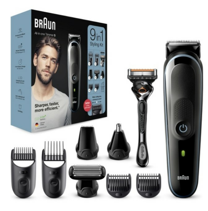 Braun Multi-Grooming-Kit 5, 9-in-1 Barttrimmer und Haarschneider