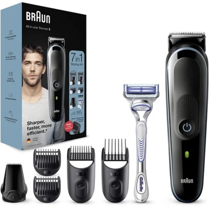 Braun Multi-Grooming-Kit 3, 7-in-1 Barttrimmer und Haarschneider - Prime