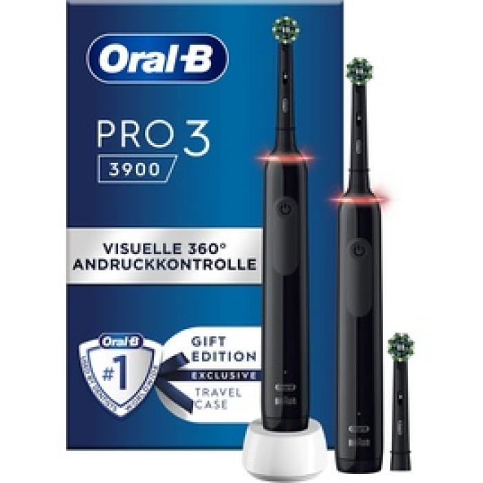 Braun Oral-B Pro 3 3900 Black Edition, Elektrische Zahnbürste