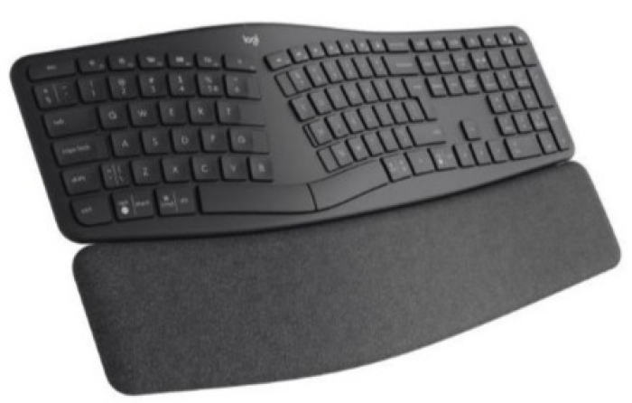 Logitech ERGO K860 - Tastatur - kabellos - 2.4 GHz, Bluetooth 5.0 - QWERTY - USA International - Graphite (920-010108)