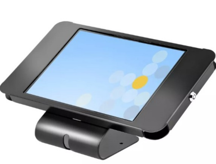 StarTech.com Secure Tablet Stand, Anti Theft Universal Tablet Holder for Tablets up to 10.5", Lockable Tablet Stand for Desk/ K-Slot Compatible, VESA Mount