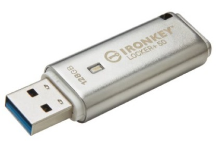 Kingston 128 GB IronKey Locker+ 50 Verschlüsselter USB-Stick Metall USB 3.2 Gen1