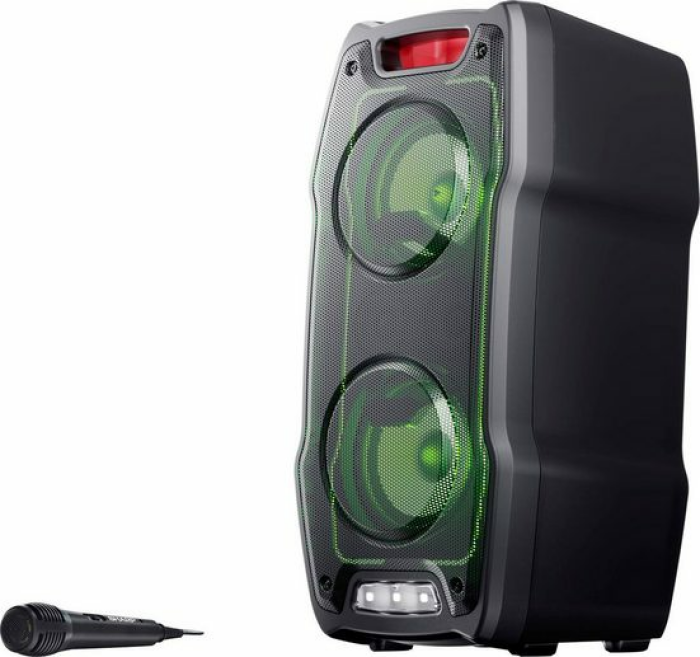 SHARP PS-929 Bluetooth Party-Lautsprecher (180 Watt, integrierter Akku mit 13 Stunden Spielzeit, Super Bass, LED-Lichteffekte, inkl. Mikrofon), schwarz