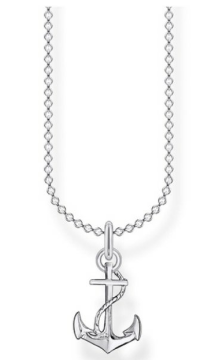 Thomas Sabo Damen Halskette Anker 925 Sterlingsilber, 38-45 cm Länge