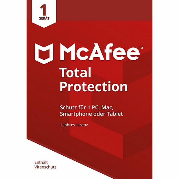 McAfee Total Protection 1 Geräte, Jahr, Code in einer Box - [PC, iOS, Mac, Android] [Multiplattform]