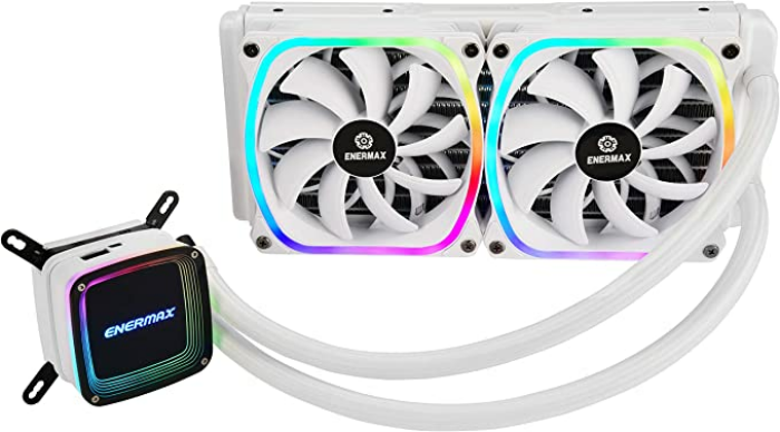 ENERMAX AQUAFUSION Snow Edition Adressierbare SquA RGB 240 All-In-One CPU Wasserkühler Dual Chamber Intel-AMD AM4 Support 350W+ TDP