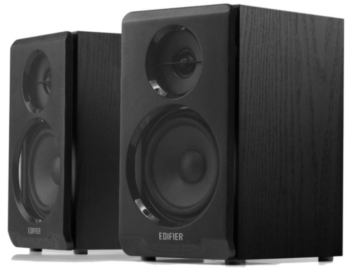 Edifier® R33BT 2.0 Lautsprechersytem Holz Bluetooth schwarz Lautsprechersystem (10 W, Bluetooth, 3,5mm Aux Eingang, 10W RMS) schwarz