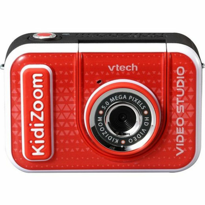 VTech Kidizoom Video Studio HD rot – Kinderkamera mit Greenscreen, Stativ, Effekten, Selfielinse und vielem mehr – Für Kinder von 5-12 Jahren