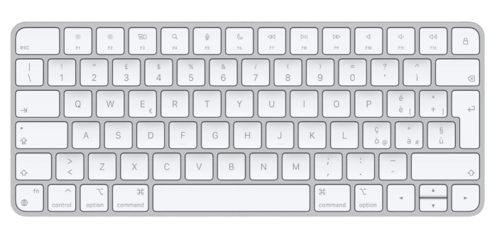 Apple Magic Tastatur USB + Bluetooth Italienisch QWERTY Aluminium, Weiß (MK2A3T/A)