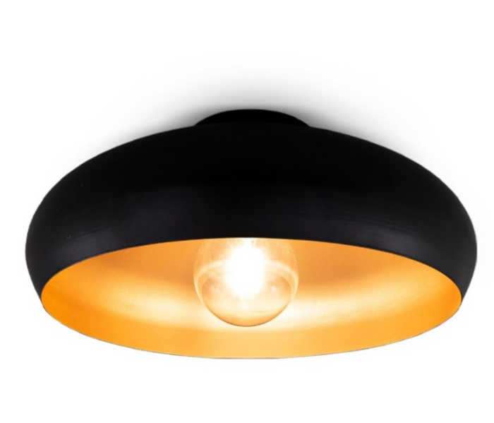 B.K.Licht - Deckenlampe LED, Deckenleuchte LED - E27 Fassung, retro Lampe Wohnzimmer, Schwarz-Gold, Lampe Schlafzimmer, 39,5 cm Ø