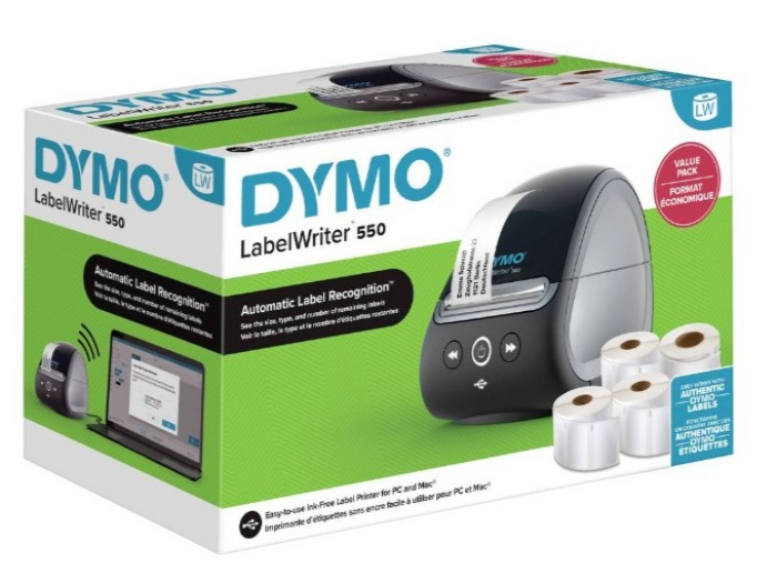 DYMO Labelwriter 550 Etiketten-Drucker Thermodirekt 300 x 300 dpi Etikettenbreite (max.): 61 mm Vorteilspack, USB