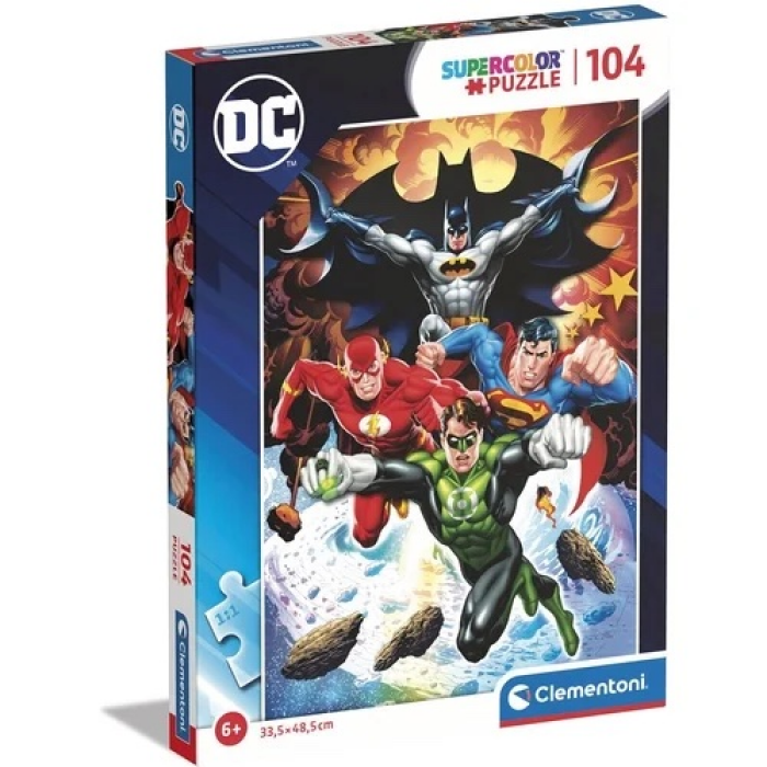 Clementoni 25723 Superheroes Supercolor Dc Comics-Justice League 104 Teile-Puzzle