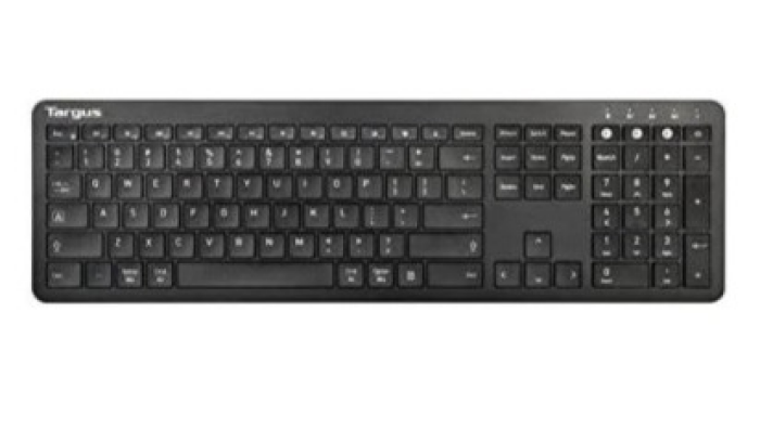 Targus Full-Size Multi-Device - Tastatur - antimicrobial - kabellos - Bluetooth 5.1 - Nordisch QWERTY - Schwarz