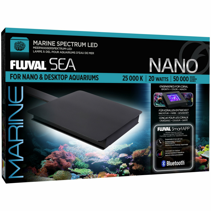 FLUVAL LED Aquariumleuchte FL Nano Marine LED, 20 Watt Höhe: 2,2 cm, schwarz Aquarium-Beleuchtung Aquaristik Tierbedarf
