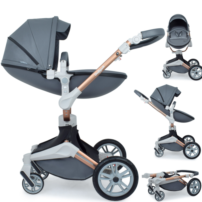 Daliya ® 2in1 360° Turniyo Kinderwagen mit Sportsitz & Babywanne, Babyschalen Adapter, Kombikinderwagen Travel-System Erweiterbar