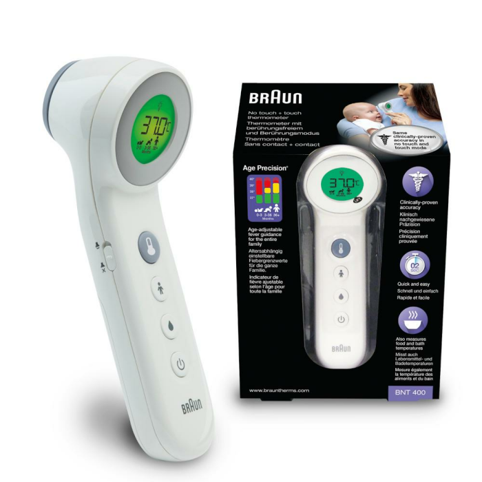 Braun Fieberthermometer »Braun Bnt400 Digitales Körperthermometer Berührungslos Stirn«