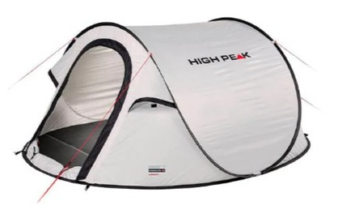 High Peak Wurfzelt Vision 2, Pop Up Zelt für 2 Personen, Festivalzelt freistehend, super leichtes Schnellöffnungs-Wurfzelt, 2000 mm wasserdicht, UV 60 Sonnenschutz
