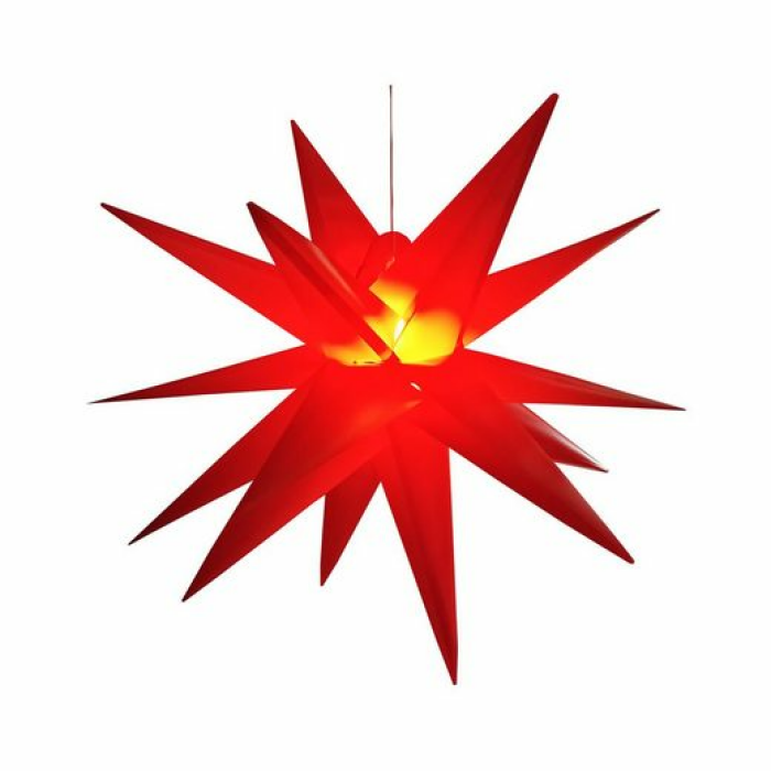 FHS Dekostern, Stern Weihnachtsstern 1m Kunststoff rot Hängen IP44 Trafo rot