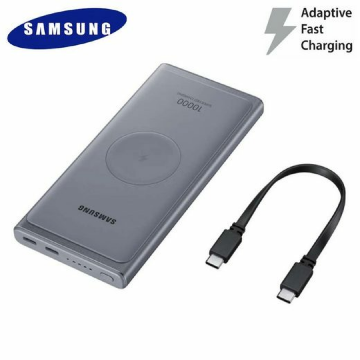 Samsung EB-U3300 Induktive Powerbank (Type-C), geeignet für Smartphones/Tablets/Kameras/MP3-Player, 10000 mAh, grau