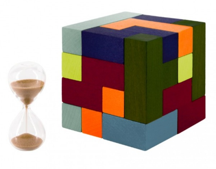 REMEMBER® 3D Puzzle KUBUS - Stapelspiel aus Buchenholz