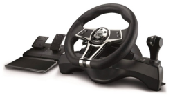 BLACK FRIDAY eady2gaming Hurricane Wheel Pro (PS4/PS3/PC/Switch), Gaming Controller, Schwarz, Silber