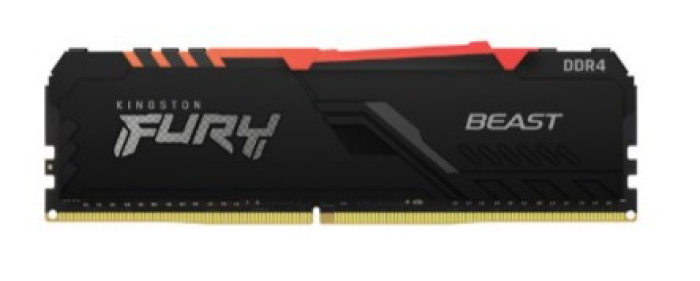 Kingston FURY Beast RGB (1 x 16GB, 3200 MHz, DDR4-RAM, DIMM), RAM, Schwarz