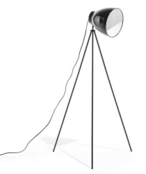 Beliani Stehlampe Schwarz Metall 128 cm Scheinwerfer-Look