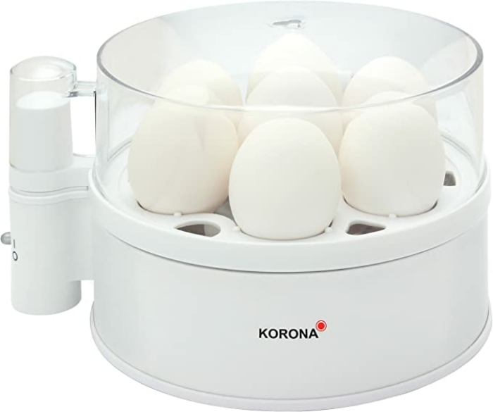 Korona Eierkocher 1-7 Eier, abnehmbarer Eierhalter, Eierstecher, 400 Watt, weiß; 25301