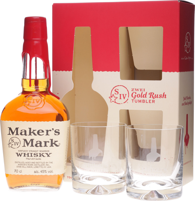 Maker's Mark Kentucky Straight Bourbon Whisky + Glas 0,7l, alc. 45 Vol.-%