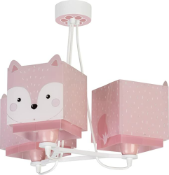 Dalber kinderlampe Pendelleuchte Hängelampe 3 Lichter Little Fox Fuchs Tiere, rose