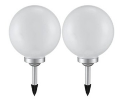 Solarleuchte Kugel Garten Kugelleuchte Solar LED Gartendeko Solarkugel für Außen 25 cm, Leuchtdauer ca. 6-8 Stunden, H 65 cm, 2er Set