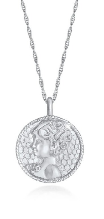 Elli Halskette Sternzeichen Jungfrau Münze aus 925 Sterling Silber vergoldet