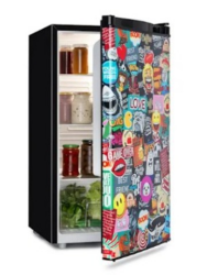 Cool Vibe Kühlschrank 90 Liter VividArt Concept Manga-Style schwarz