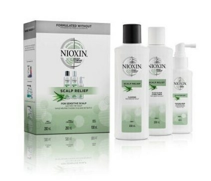 Nioxin Scalp Relief Geschenkset Mildes Shampoo 200 Ml + 200 ml Conditioner + 100 ml Leave-in-Serum