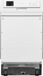 Sharp QW-HS12S47EW-DE Teilintegrierter Geschirrspüler, 45 cm breit, 10 Maßgedecke, Startvorwahl, Express 50", AquaStop, weiß
