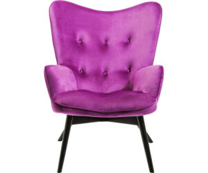 KARE Design Sessel Vicky schwarz/ vio­lett