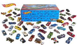 Hot Wheels V6697 - 50er Pack 1:64 Die-Cast Fahrzeuge extra großes Geschenkset, je 50 Spielzeugautos, zufällige Auswahl, ab 3 Jahren