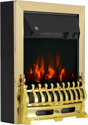 HOMCOM Elektrokamin Kamin Kaminofen Elektrischer Wandkamin Flammeneffekt 1000/2000W 48,2 x 18,5 x 59,2 cm Gold