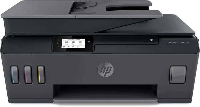 HP Smart Tank Plus 570 Multifunktionsdrucker (Drucker, Scanner, Kopierer, WLAN, AirPrint, 3-in-1, inklusive Tinte für bis zu 3 Jahre drucken), Schwarz