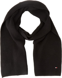 TOMMY HILFIGER Schal Essential Flag Knitted Scarf AM0AM10365 Schwarz