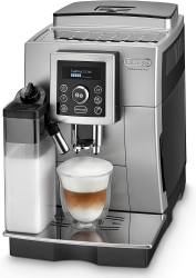 De'Longhi ECAM 23.460.SB Kaffeevollautomat (15 bar Druck, Automatik-Cappuccino-System, abnehmbarer Wassertank 1,8 l, LCD-Panel, automatische Reinigung) silber/schwarz [Energieklasse A]