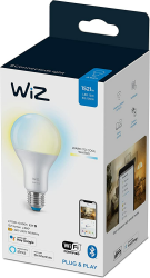 WiZ Tunable White LED Lampe, E27, 100 W, dimmbar, warm- bis kaltweiß, smarte Steuerung per App/Stimme über WLAN [Energieklasse G]