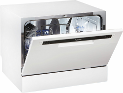 Amica Tischgeschirrspüler weiß kleine Spülmaschine Mini Geschirrspülmaschine A+ 55 cm, 6 Maßgedecke,6 Programme