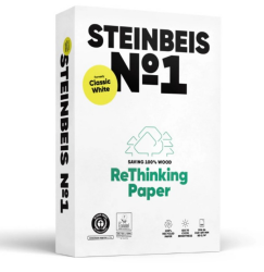 Steinbeis No. 1 ReThinkingPaper Kopier-Papier – DIN A4 Recycling-Papier 80 g/m², Drucker-Papier ISO 70 / CIE 55, Weiß, 5 x 500 Blatt, C1201666080A