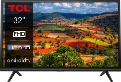 TCL 32ES570F Full HD LED Fernseher 32 Zoll (80 cm) Smart Android TV (HDR, Micro Dimming, Dolby Audio, Triple Tuner, Prime Video, Google Assistant, Bluetooth, Wi-Fi) Schwarz [Energieklasse F]