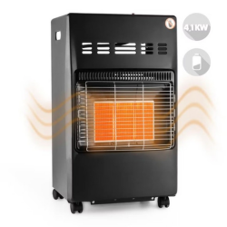 Kamtschatka Gasheizofen Gasheizer Keramikbrenner Infrarot 4,1kW schwarz Schwarz
