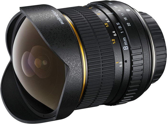 Walimex Pro 8mm 1:3,5 DSLR Fish-Eye-Objektiv für Nikon AE Objektivbajonett